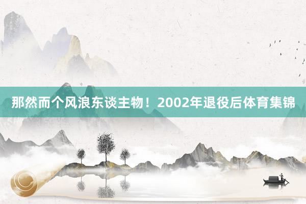 那然而个风浪东谈主物！2002年退役后体育集锦