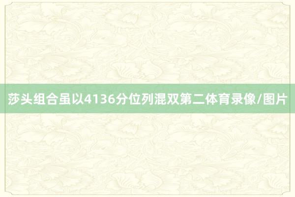 莎头组合虽以4136分位列混双第二体育录像/图片