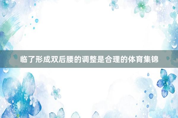 临了形成双后腰的调整是合理的体育集锦