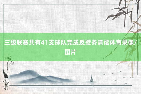 三级联赛共有41支球队完成反璧务清偿体育录像/图片