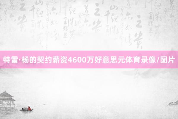 特雷·杨的契约薪资4600万好意思元体育录像/图片