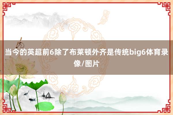 当今的英超前6除了布莱顿外齐是传统big6体育录像/图片